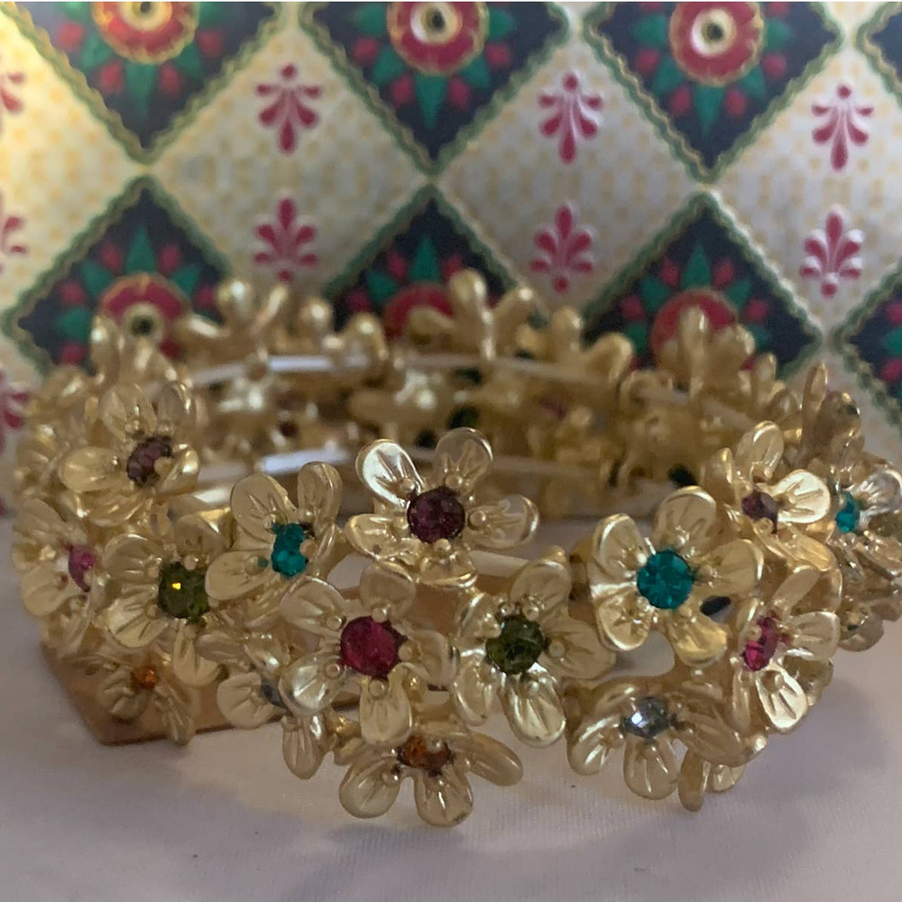 Rain floral gold & multi-colored bracelet NWT